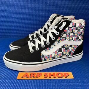 VANS Sk8-Hi Top BUTTERFLY CHECKERBOARD Women`s Size 9.5 Black White Shoes 721356
